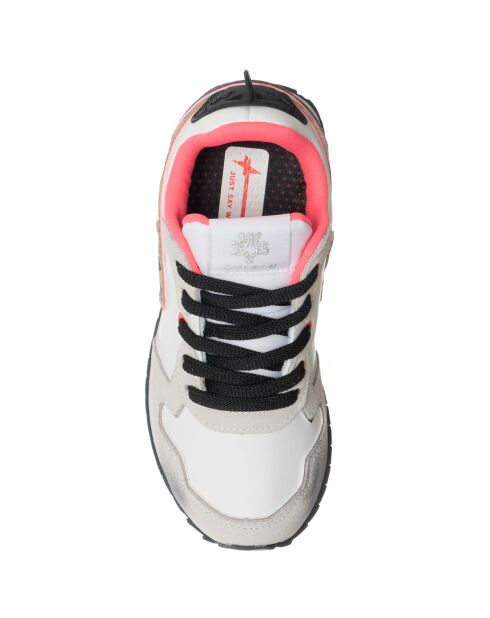 Sneakers aus Jet-Leder in Weiß/Leoparden/Rosa