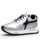 Sneakers en Cuir Kis argenté/noir