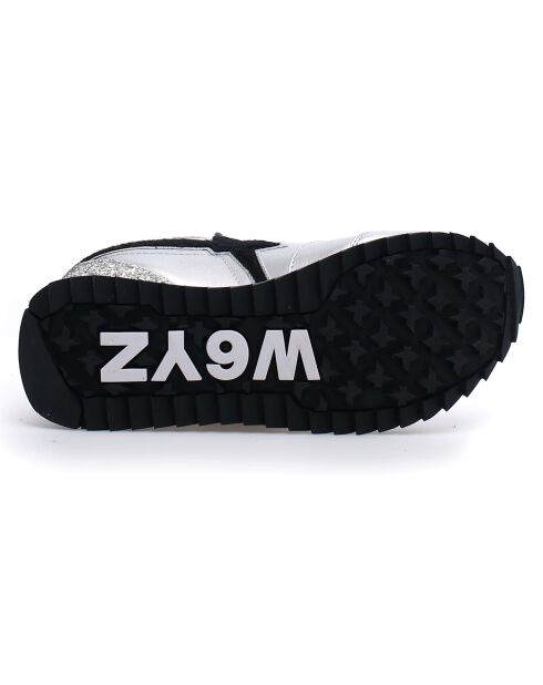 Sneakers en Cuir Kis argenté/noir