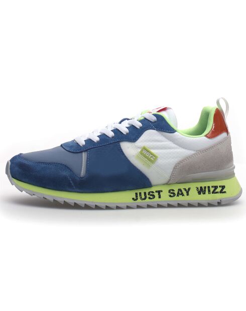 Sneakers en Cuir Max bleu/blanc/vert/gris