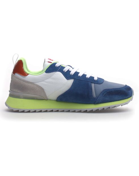 Sneakers en Cuir Max bleu/blanc/vert/gris