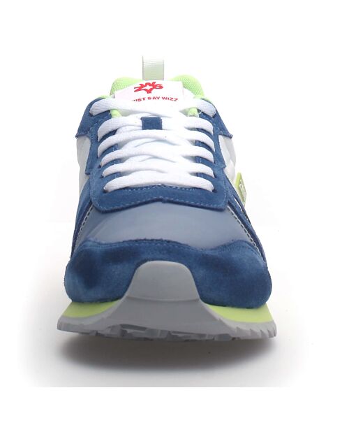 Sneakers en Cuir Max bleu/blanc/vert/gris