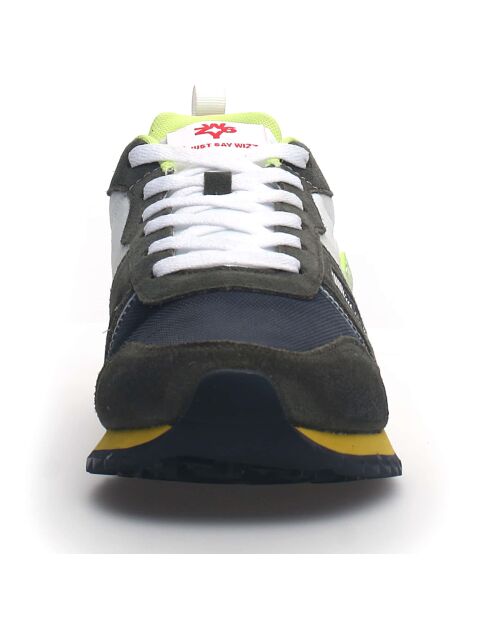 Sneakers en Cuir Max kaki/blanc