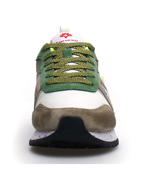 Sneakers en Cuir Max kaki/blanc