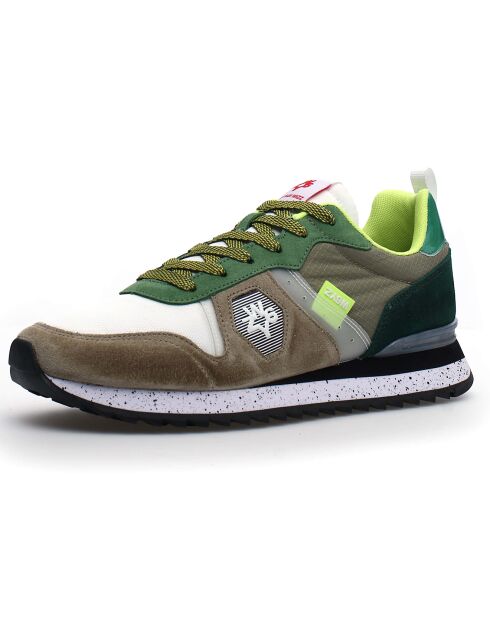 Sneakers en Cuir Max kaki/blanc