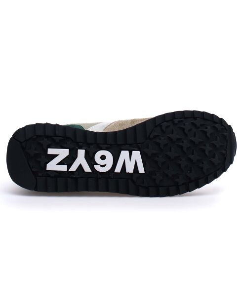 Sneakers en Cuir Max kaki/blanc