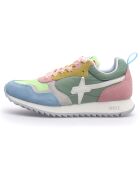 Sneakers en Cuir Mya vert/rose/bleu