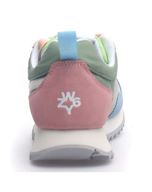 Sneakers en Cuir Mya vert/rose/bleu