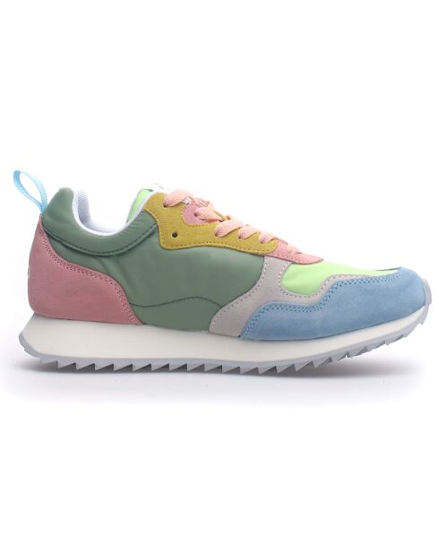 Sneakers en Cuir Mya vert/rose/bleu