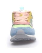 Sneakers en Cuir Mya vert/rose/bleu