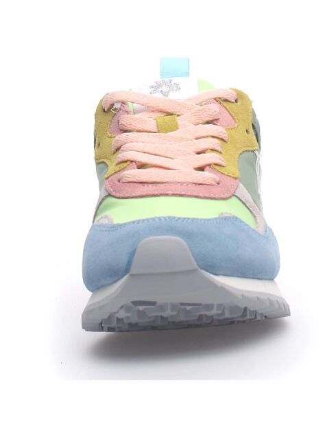 Sneakers en Cuir Mya vert/rose/bleu