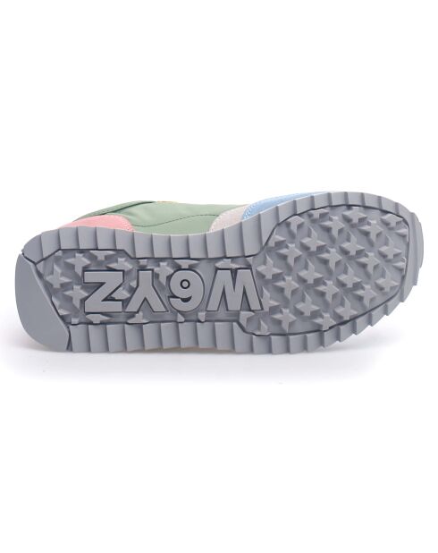 Sneakers en Cuir Mya vert/rose/bleu