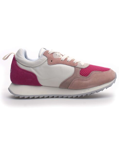 Sneakers en Cuir Mya blanc/rose
