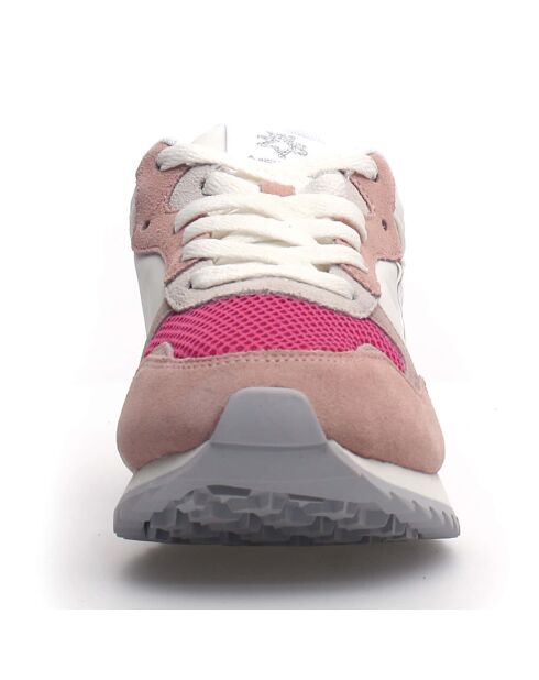 Sneakers en Cuir Mya blanc/rose