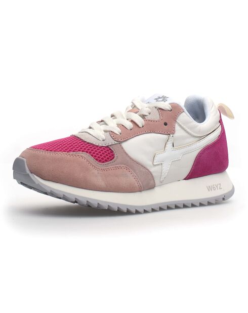 Sneakers en Cuir Mya blanc/rose