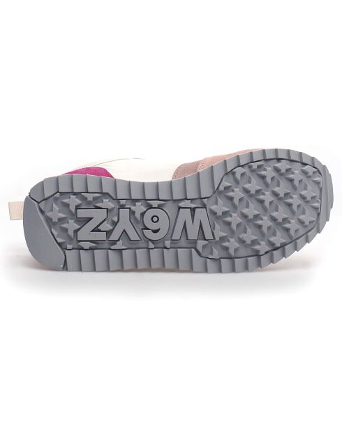 Sneakers en Cuir Mya blanc/rose