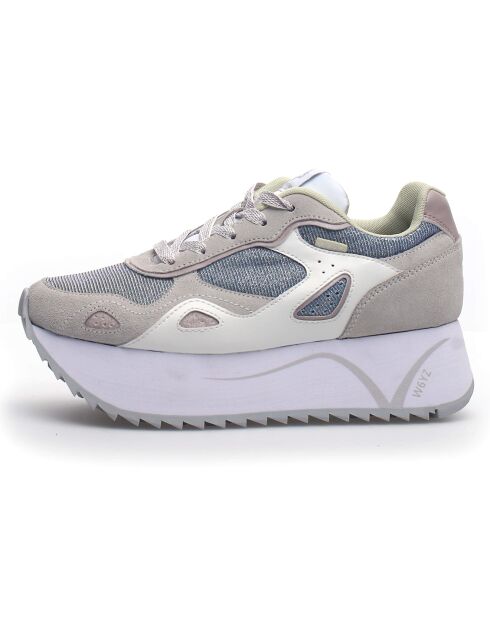 Sneakers en Cuir Tessa blanc/gris