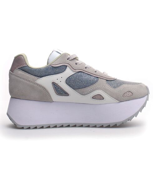Sneakers en Cuir Tessa blanc/gris