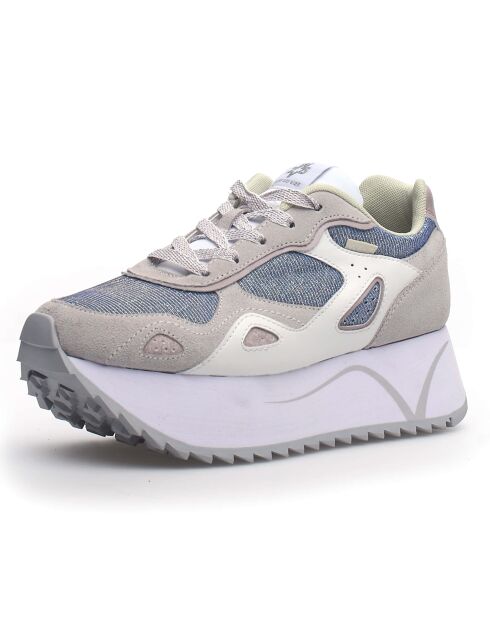 Sneakers en Cuir Tessa blanc/gris