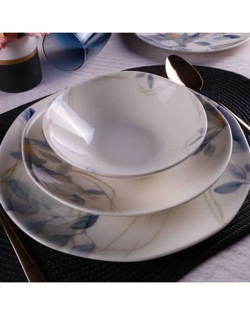 Service de Table en Porcelaine multicolore - 24 pièces