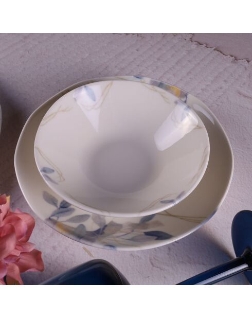 Service de Table en Porcelaine multicolore - 24 pièces