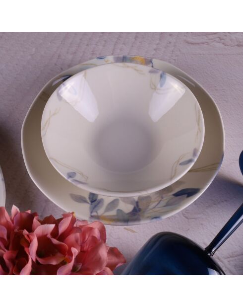 Service de Table en Porcelaine multicolore - 24 pièces