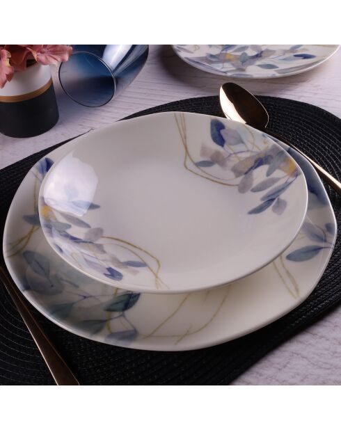 Service de Table en Porcelaine multicolore - 24 pièces