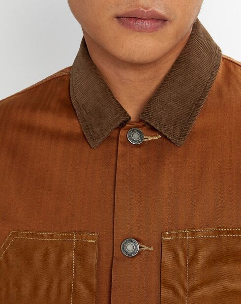 Blouson Trucker Empiecement camel