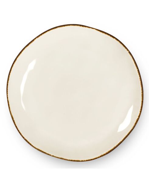 Service de table Nelly blanc/marron- 18 pièces