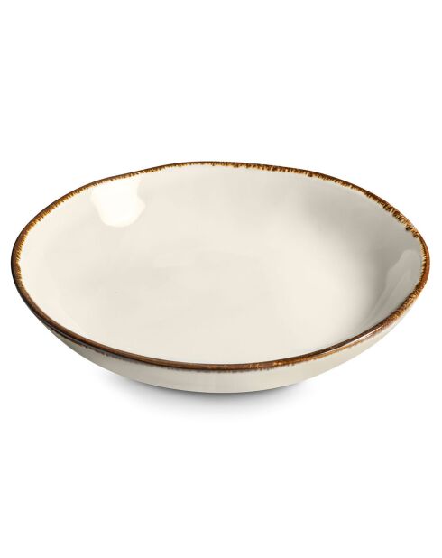 Service de table Nelly blanc/marron- 18 pièces