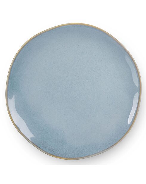 Egeïsche blauw/bruine dinerset - 18 stuks