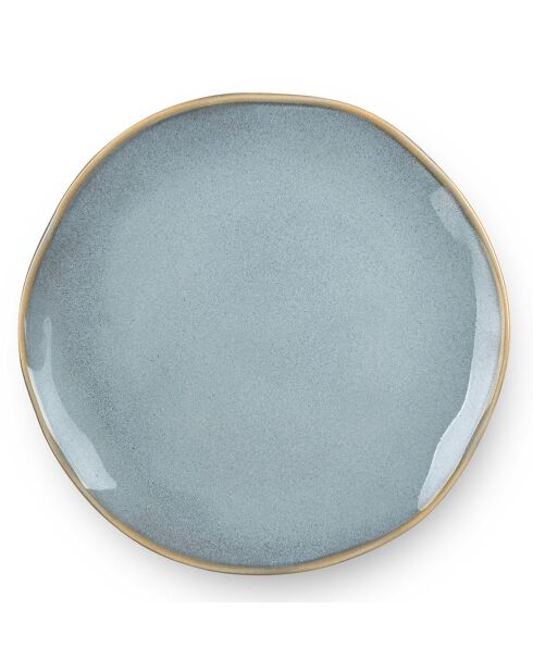 Egeïsche blauw/bruine dinerset - 18 stuks