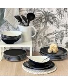 Service en Porcelaine Sven noir - 18 pièces