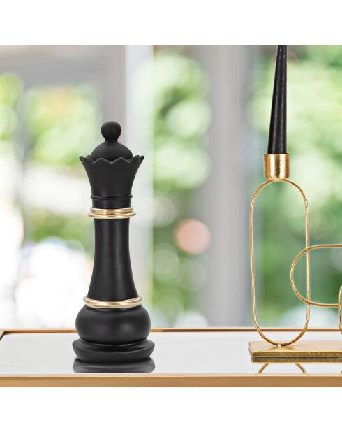 Decoración pequeña Regina negro/dorada - 25,5x9x9 cm