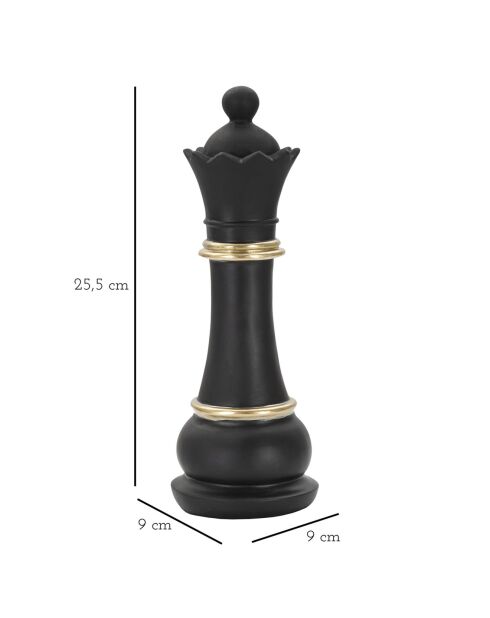 Decoración pequeña Regina negro/dorada - 25,5x9x9 cm