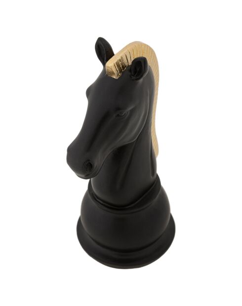 Decoración Cavallo pequeña negro/dorada - 19x10,5x8,5 cm