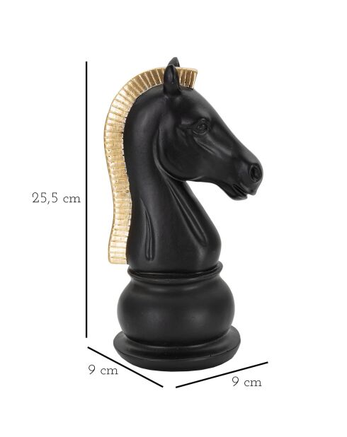 Petite décoration Cavallo noir/doré - 19x10.5x8.5 cm