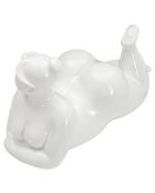 Statue décorative Femme Yoga Relax blanche - 16x32x16 cm