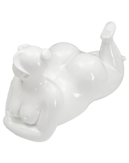 Statue décorative Femme Yoga Relax blanche - 16x32x16 cm