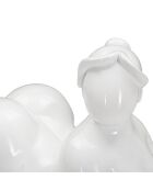 Statue décorative Femme Yoga Relax blanche - 16x32x16 cm