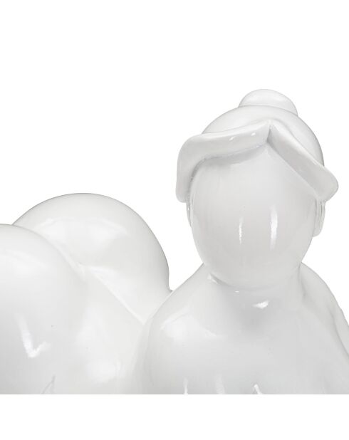 Statue décorative Femme Yoga Relax blanche - 16x32x16 cm