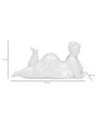 Statue décorative Femme Yoga Relax blanche - 16x32x16 cm