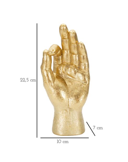 Statue décorative Ok dorée - 22.5x10x7 cm