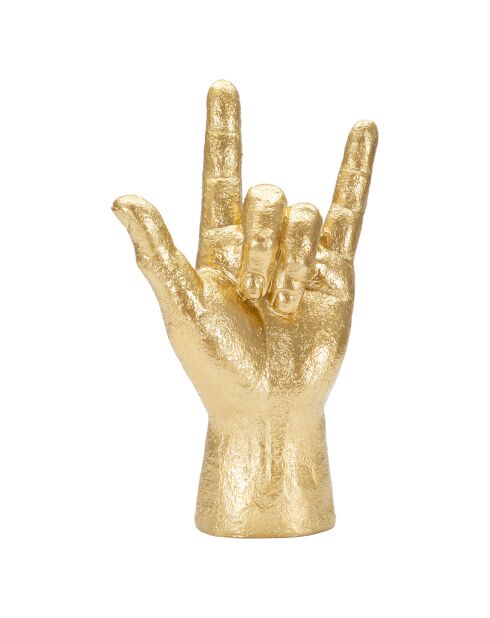 Estatua decorativa dorada Yeah - 23x14,5x7 cm