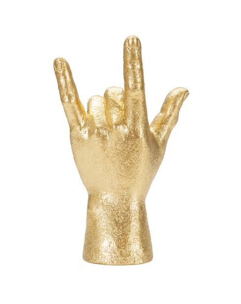 Estatua decorativa dorada Yeah - 23x14,5x7 cm