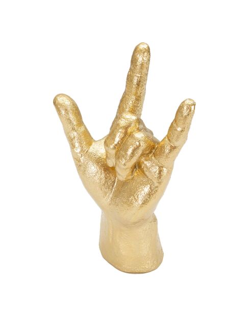 Estatua decorativa dorada Yeah - 23x14,5x7 cm