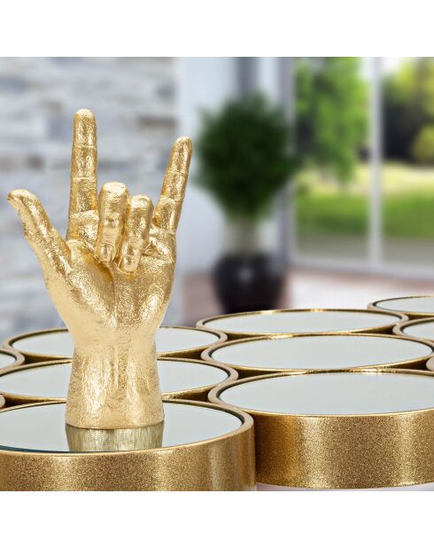 Estatua decorativa dorada Yeah - 23x14,5x7 cm