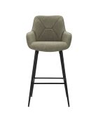 2 Tabourets de bar gris/noir - 109x55x55 cm
