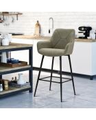 2 Tabourets de bar gris/noir - 109x55x55 cm