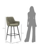 2 Tabourets de bar gris/noir - 109x55x55 cm